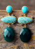 Boho Earrings, Dangle Earrings, Hyperbole Amazonite Onyx Stud